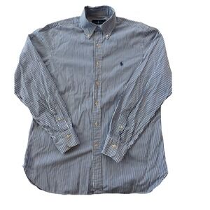 Ralph Lauren Men's Long Sleeve Button Down Striped Oxford Shirt Size 16 34/35